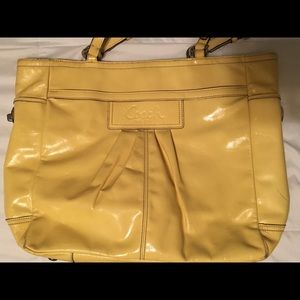 SOLD Coach Canary Yellow Leather Book Tote